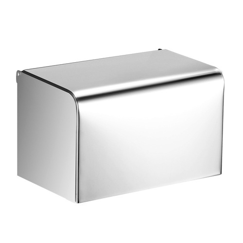 Stainless steel tissue box punch-free black roll paper box bathroom bathroom hotel engineering tissue paper box wall hanging