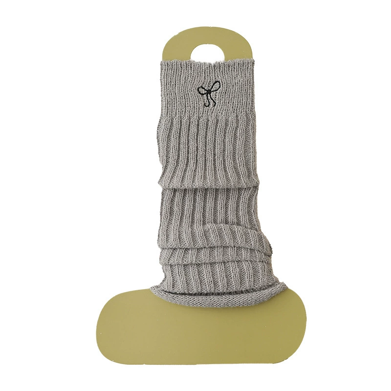 Demi-season gaiters, set, warm knee socks, with embroidery, fitted
