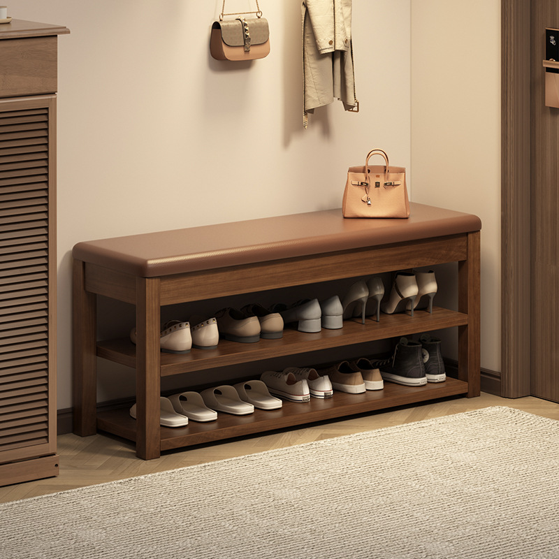 Taburete de cambio de zapatos simple en la puerta, zapatero doméstico en la puerta, puede sentarse en el zapatero, sentarse en el taburete, entrada integrada, taburete de zapatos de tira larga