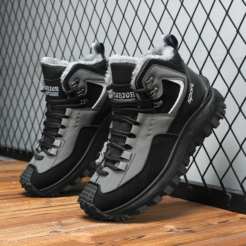 Plus Size Autumn And Winter Trendy Versatile Thick-Soled Work Shoes With Fleece Lining, Thickened Casual Fashion Sports_vogvips.com