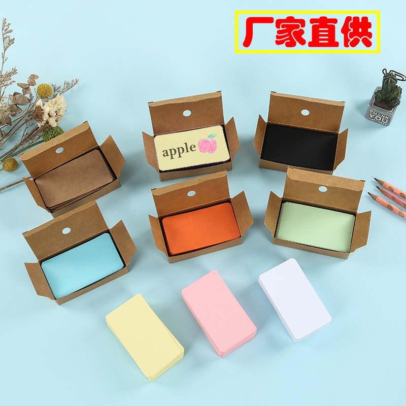 Foreign trade boxed handwritten English word book creative DIY blank card graffiti simple color message hard cardboard