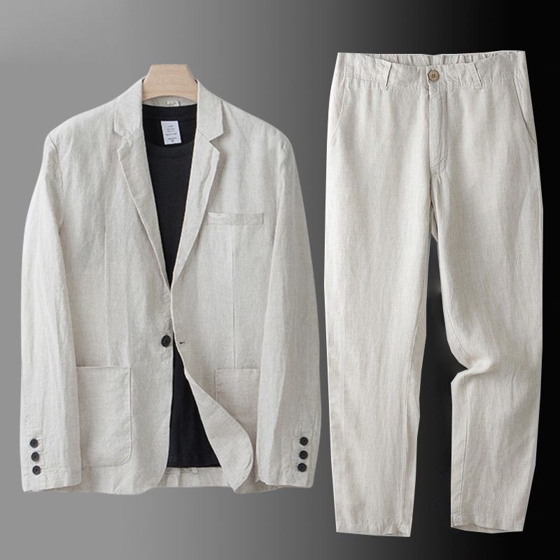 【THE MOZZ】[Premium] Button Linen Jacket & Slacks Set O1CN018W6NDm2EL1Psz7jrz_!!