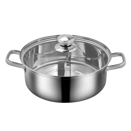 304 stainless steel mandarin duck hot pot induction cooker two-flavor hot pot hot pot multi-bottom hot pot basin household large-capacity commercial pot