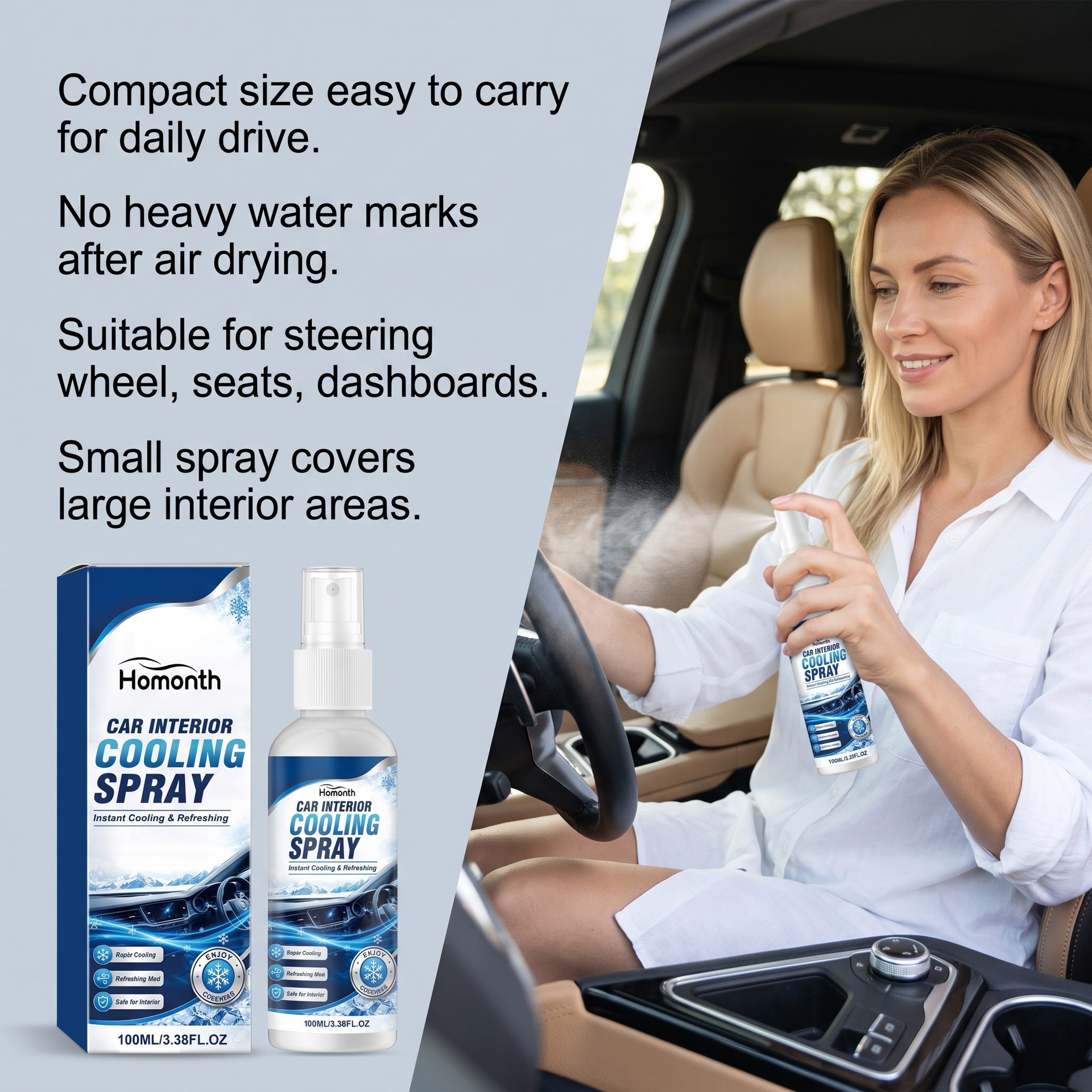 HOMONTH Car Interior Cooling Spray - Summer Car Interior Cooling Spray for Outdoor Parking
