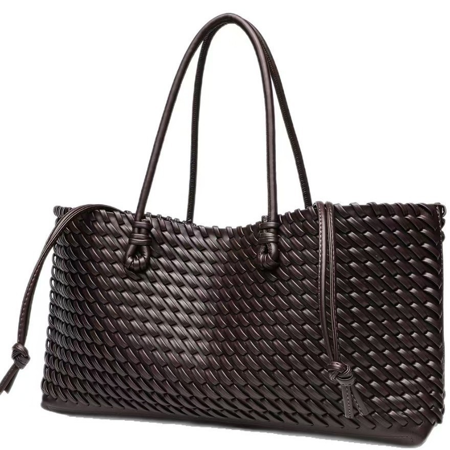 Einfarbige Korbtasche, lässige Retro-Schultertasche für Mutter und Tochter, Umhängetasche im Großhandel für Damen und Herren_voghion.com