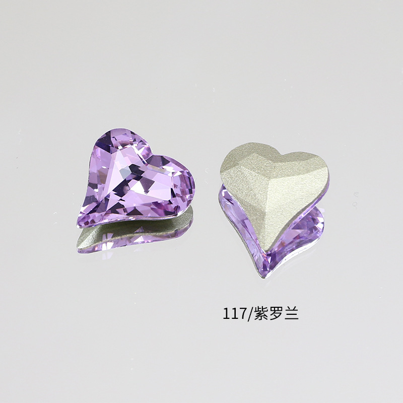 東州クリスタル 8*9 ミリメートル新しい小さな斜めハート型の輝くネイルアートダイヤモンド高品質 K9 ガラスダイヤモンド模造ファーザー DIY ジュエリーアクセサリー|undefined