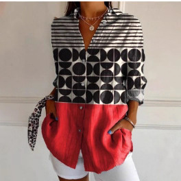 New 2025 Women's Long Shirt Women's Summer European and American Trend Long Sleeve Shirt Printed Pattern Printed 3D Shirt
