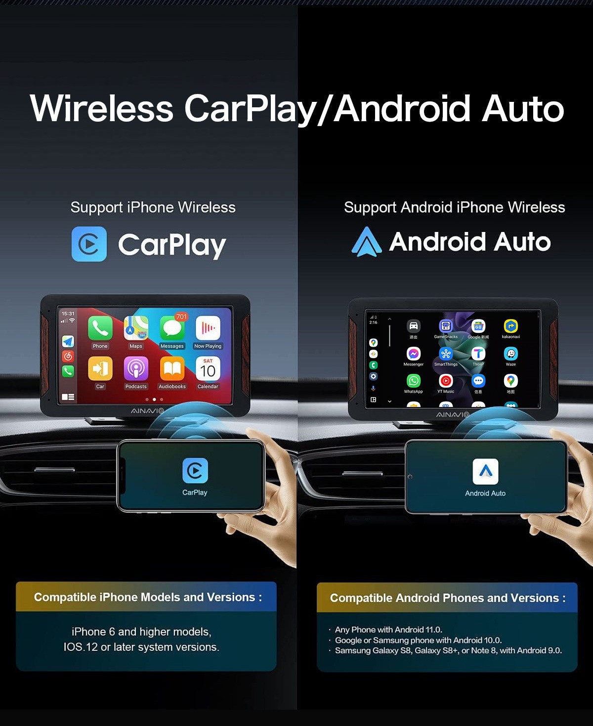 Cross-border wireless carplay box car navigation carplay adapter upgrade Android video box dual WiFi