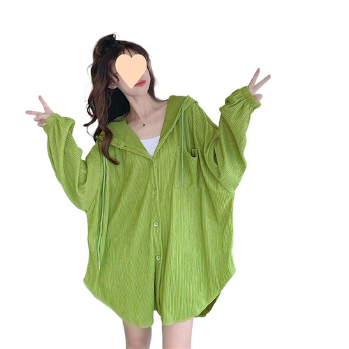 White Long-Sleeve Sun-Protective Women's Summer 2025 New Versatile Medium-Length Loose Hooded Cardigan Sweatshirt