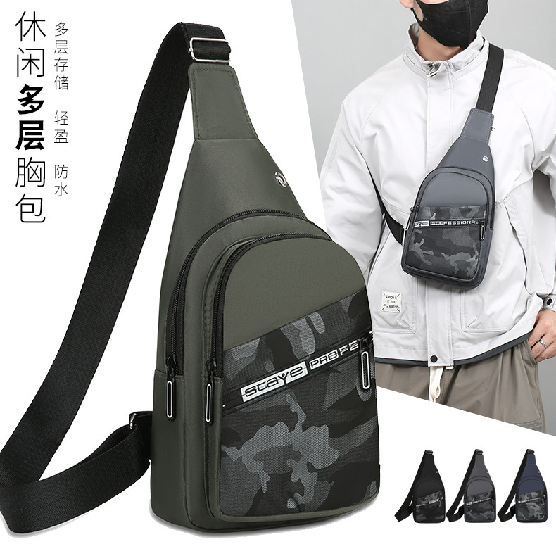 Cross-border wholesale camouflage chest bag men's trendy backpack casual bag waterproof large capacity men's bag fashion crossbody backpack