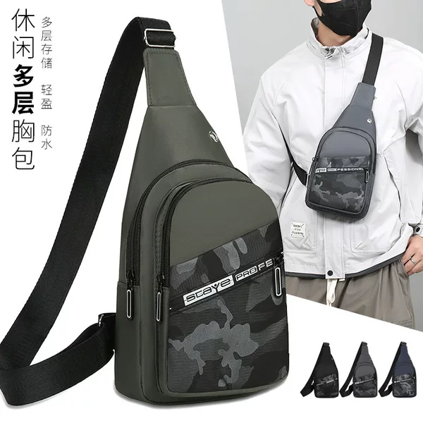 Cross-border wholesale camouflage chest bag men's trendy backpack casual bag waterproof large capacity men's bag fashion crossbody backpack