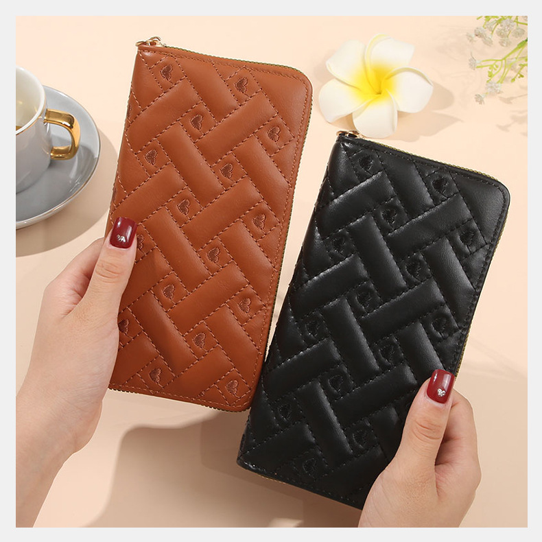 Frau Einfarbig Pu Seitlicher Reißverschluss Brieftaschen display picture 2