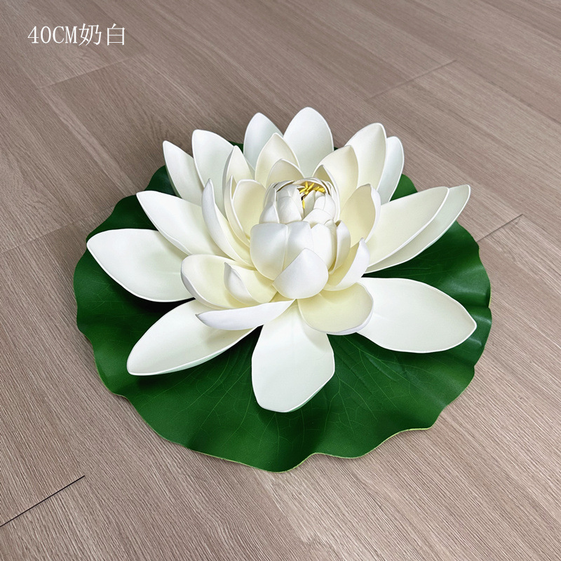 Loto de loto artificial piscina de lirio de agua pecera Buda Salón decorativo flor EVA agua flotante estilo pastoral suministro directo de fábrica