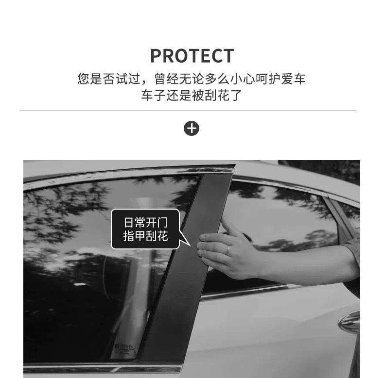 Suitable for car center pillar protective film, glossy black sticker, ABC pillar protective film, interior decoration accessories, modification parts, TPU non-stick