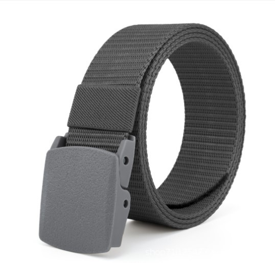 Cinturón de lona Cinturón de hombre Comprobación de seguridad sin metal para mujeres Entrenamiento militar coreano Hebilla automática Jeans casuales Al aire libre