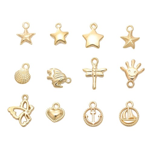 CCB吊坠海洋生物小花五角星贝壳蝴蝶爱心塑料珠子diy手工材料批发