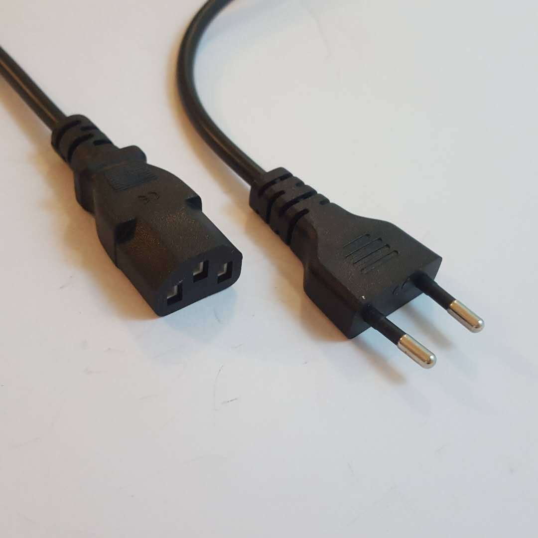 欧标电源线 2芯电源线两插品字尾 圆插电源线2插电源适配器转接线