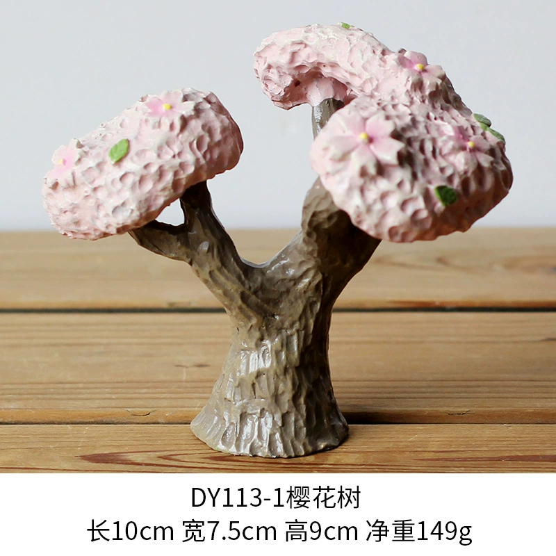 Японский стиль лотос cherry blossoms газон большое дерево цветы ствол забавные handmade украшения из смолы микро ландшафт настольная игрушка маленькие украшения