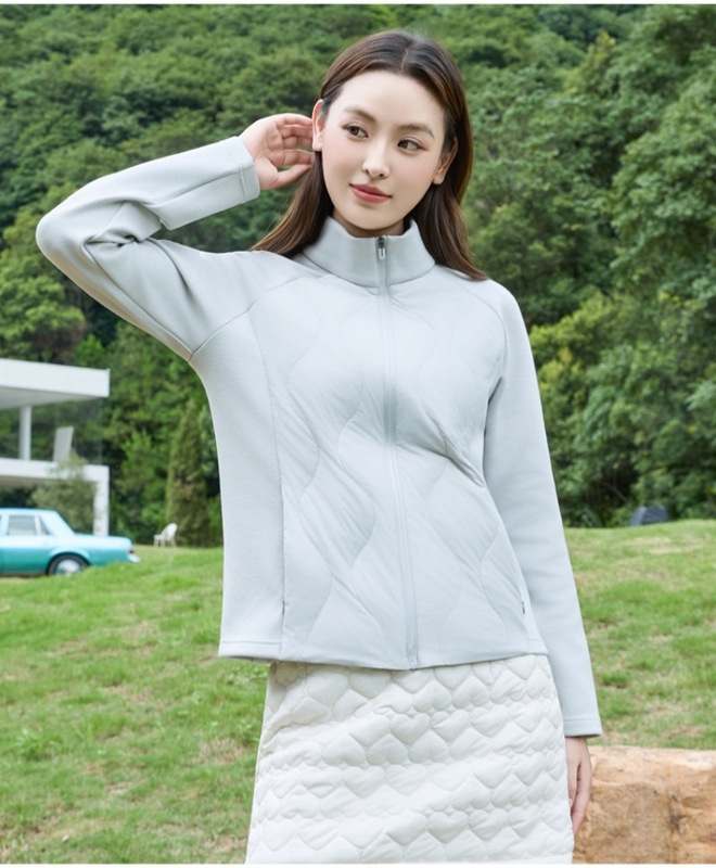 修身轻薄款羽绒服内胆女2025秋冬季新款立领拼接短款运动骑行外套|undefined