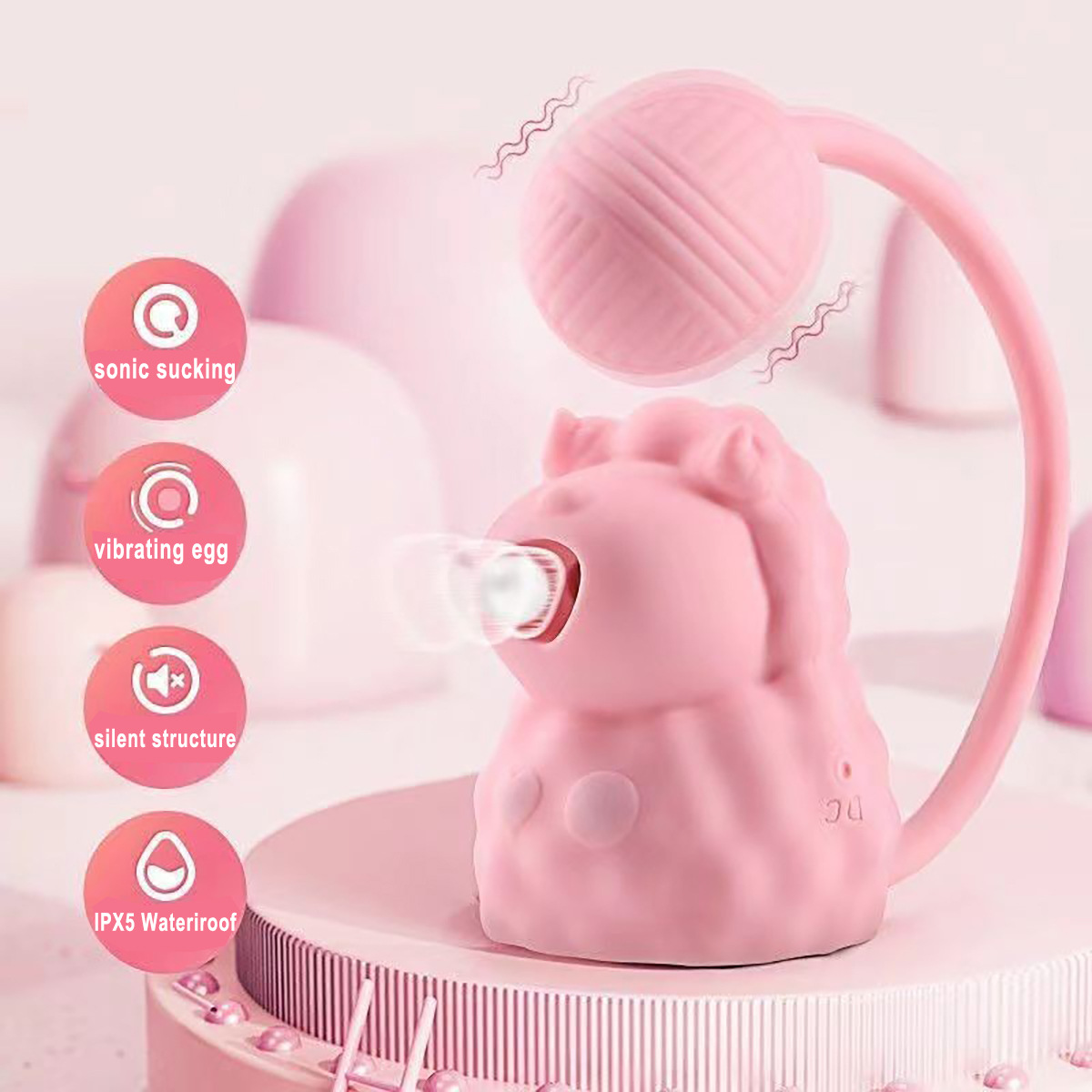 Pleasant Goat Cute Vibrating Egg Honey Bean Sucking Massager Silent…