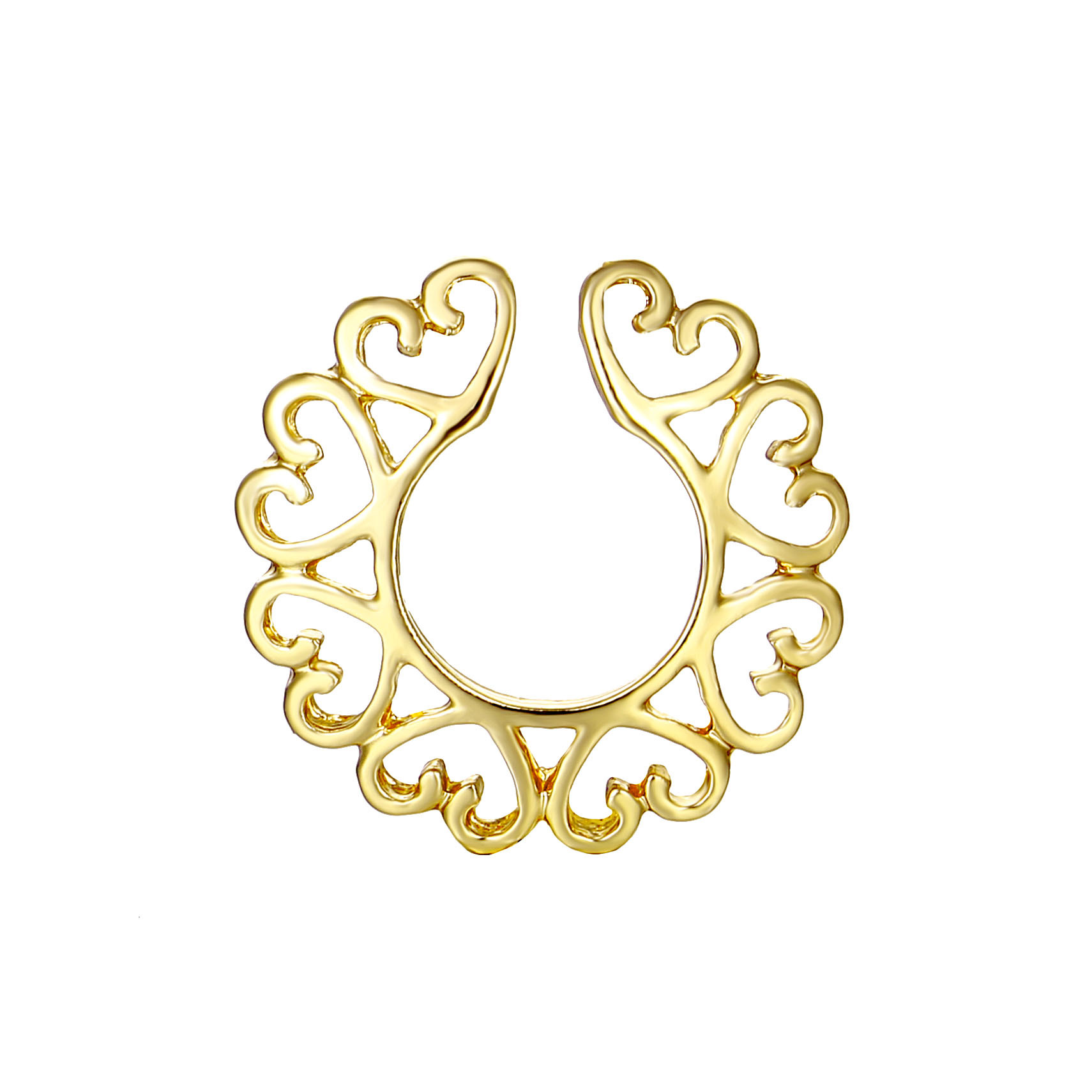multiple heart-shaped combination poleless fake breast ring