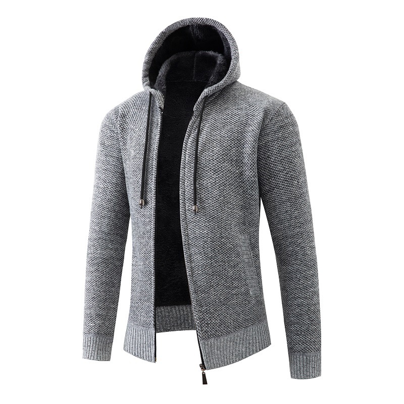 Grenzüberschreitender Winterpullover mit Kapuze, einfacher Strickpullover mit langen Ärmeln, geeignet für europäische und amerikanische Jugendliche_voghion.com