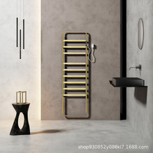 明装电热毛巾架别墅酒店不锈钢浴巾架智能置物架卫生间烘干架批发