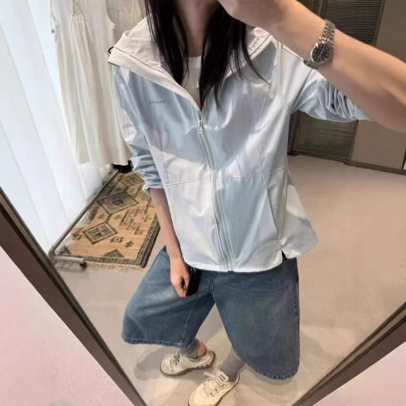 艾玉儿2505简约百搭连帽开叉设计外套七七-不退换|undefined
