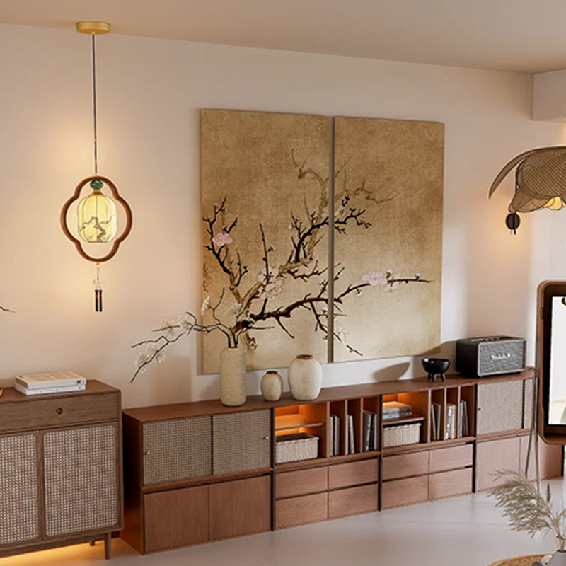 新中式梅花国画宋代美学装饰挂画中古风民宿原木风客厅沙发墙画