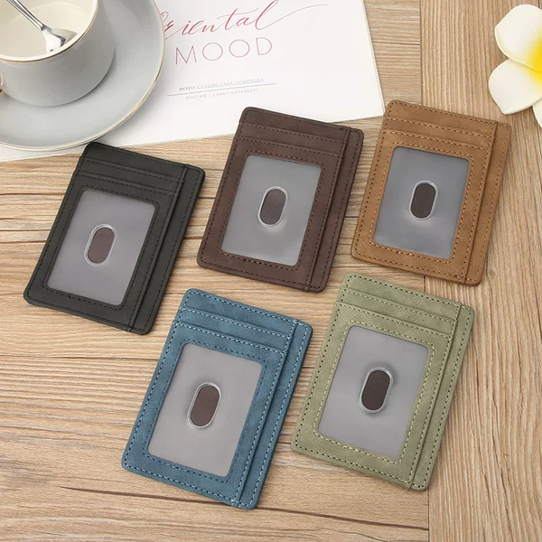 New Foreign Trade Pu Men's Card Holder, Crazy Horse Leather Coin Purse, Unisex Multifunctional Card Slot Wallet