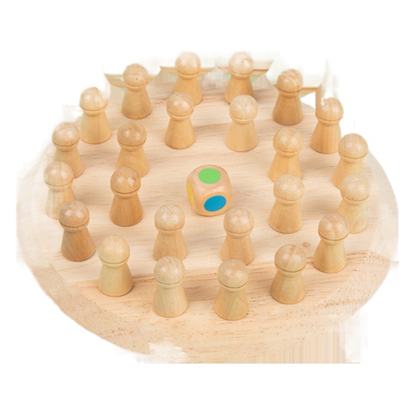 Educación temprana de madera para niños Memoria de color Enfoque de ajedrez Interacción entre padres e hijos Divertido juego Ciencia y educación Juguetes educativos