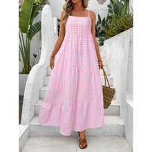 L 32954 Sleeveless Plaid Dress �����������ȹ�羳����ͨ