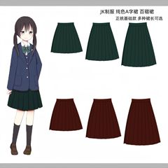 原创JK制服裙无弹力不起球短裙校供感高腰半身裙学生裙 A字裙短裙