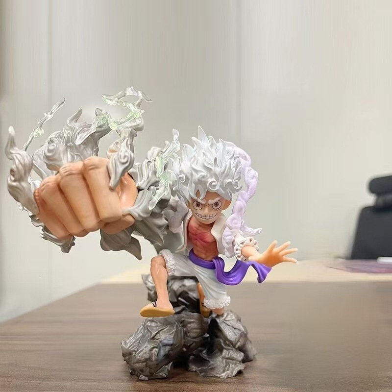 One Piece Gear Five Nika Fist Luffy Sun God Q Version Gk Figure Anime Ornament Gift Model Decoration