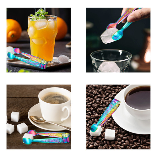 Source manufacturer 304 stainless steel pattern sugar clip small ice clip thickened burr-free ice bucket cross-border ice clip
