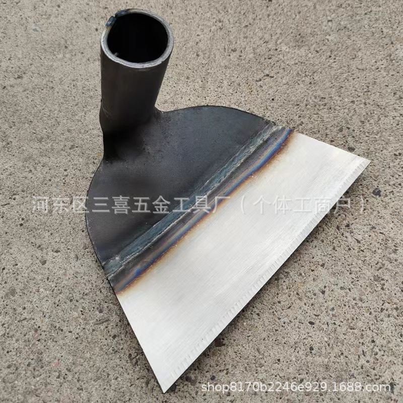 现货加厚锰钢j焊接灰锄刮锄除草锯片钢锄头工地刮锄户外挖地种菜