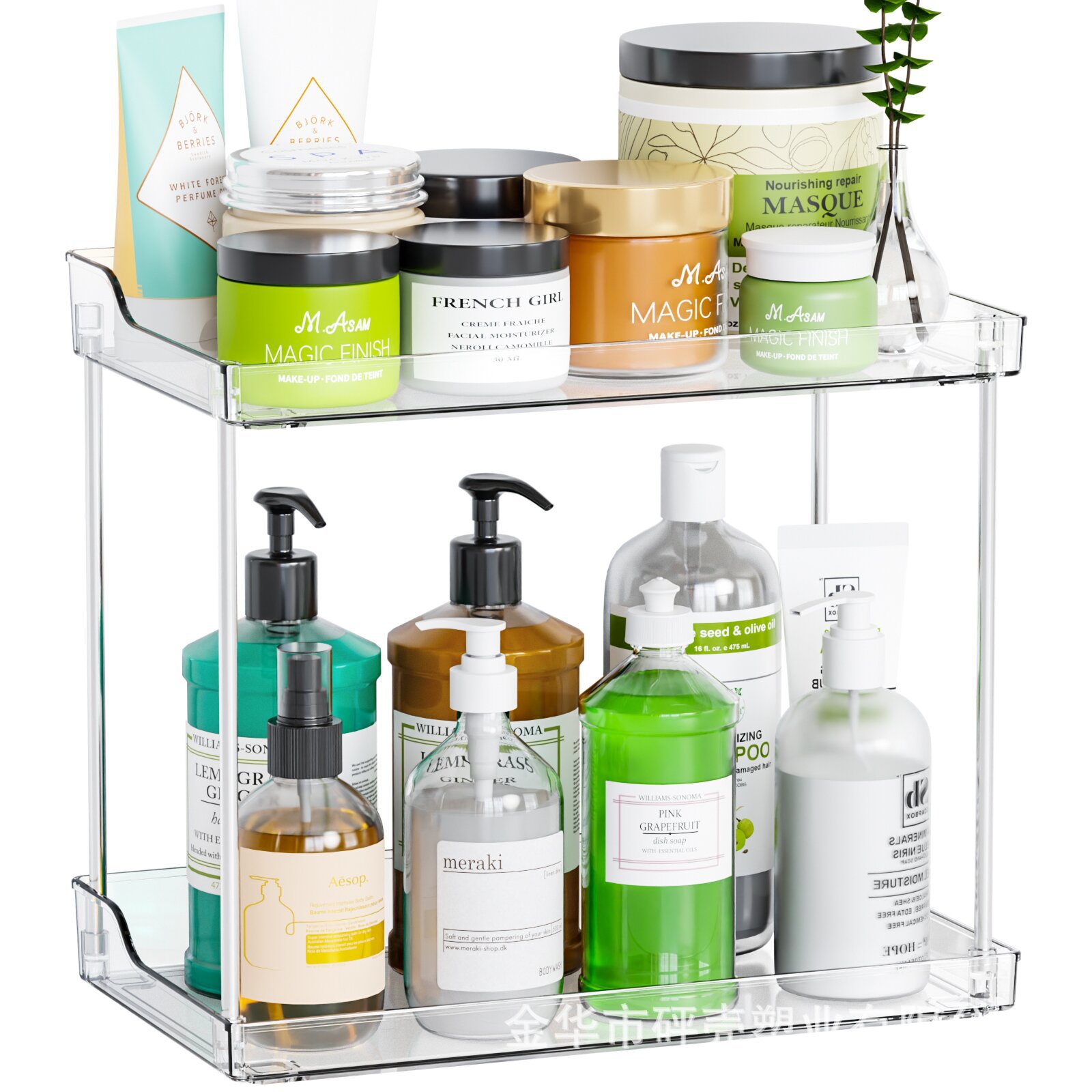 Cross-border Transparent Bathroom Storage Rack Bath Supplies Storage Rack Toilet Multifunctional Removable Rectangular Wholesale