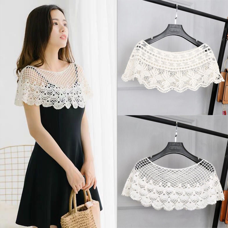 New Korean Style Dress Lace Shawl Versatile Cut Out Blouse Women's Summer Small Outwear Small Waistoutwear Sleeveless Shirt New Korean Style Dress Lace Shawl Versatile Cut Out Blouse Women's Summer Small Outwear Small Waistoutwear Sleeveless Shirt