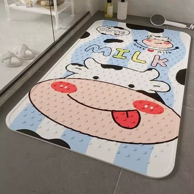 Bathroom Anti-Slip Mat Pvc Environmentally Friendly Material Bathroom Shower Room Kidsren's Bath Mat Waterproof Anti-Fall Floor Mat (Avtomobil döşəmə paspasları) - 01-cute-cow-3565cm-environmentally-friendly-material