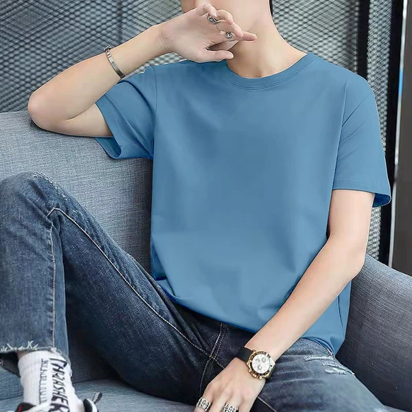 【180G Milk Silk T-shirt】Mist Blue