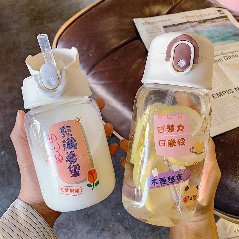 Transparent Cartoon Printing Cute Glass Water Cup display picture 4