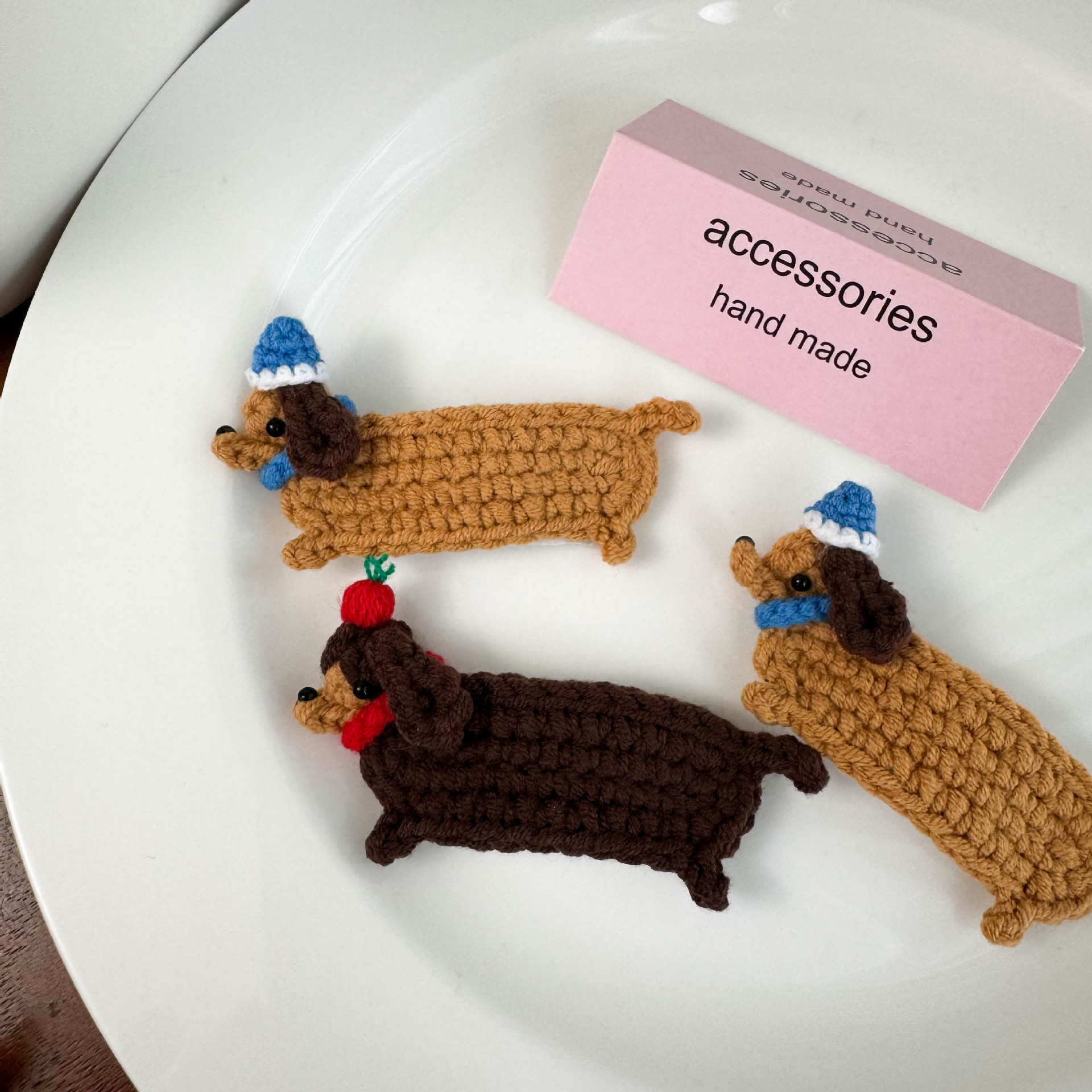 Knitted hairgrip handmade