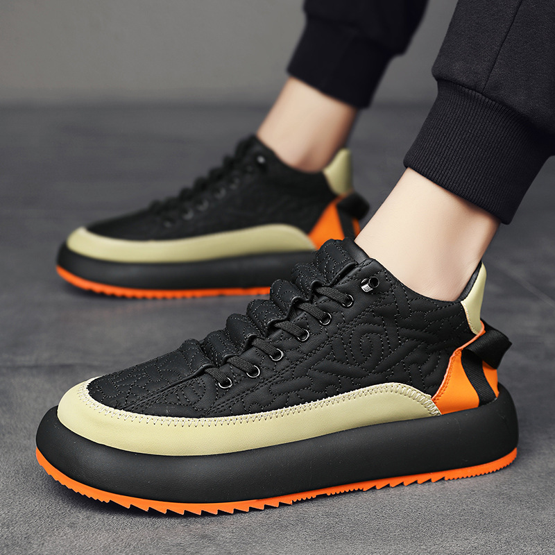 Vielseitige und modische Casual-Sneaker für Frühjahr 2024, neue einbeinige Herrenschuhe, niedrig geschnittene, atmungsaktive runde Zehenpartie_voghion.com