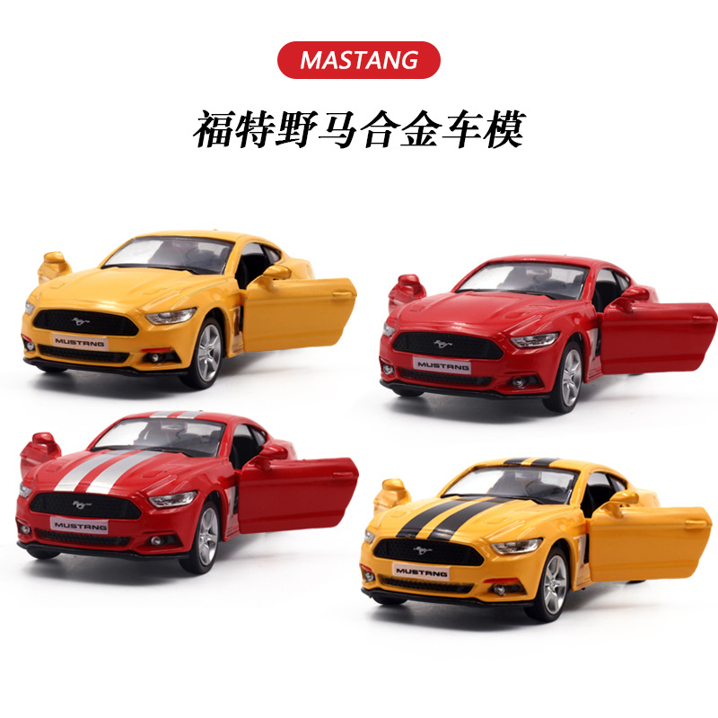 1: 36 Simulación Ford Mustang GT aleación modelo de automóvil juguetes coleccionables para niños adornos