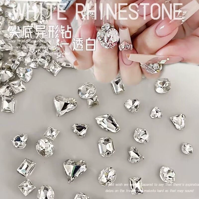 Transparent Nail Art Diamond k9 Whole Batch Flash Pointed Bottom White Diamond High Quality Crooked Heart Oval Butterfly Special-shaped Diamond Nail Art Jewelry Transparent Nail Art Diamond k9 Whole Batch Flash Pointed Bottom White Diamond High Quality Crooked Heart Oval Butterfly Special-shaped Diamond Nail Art Jewelry