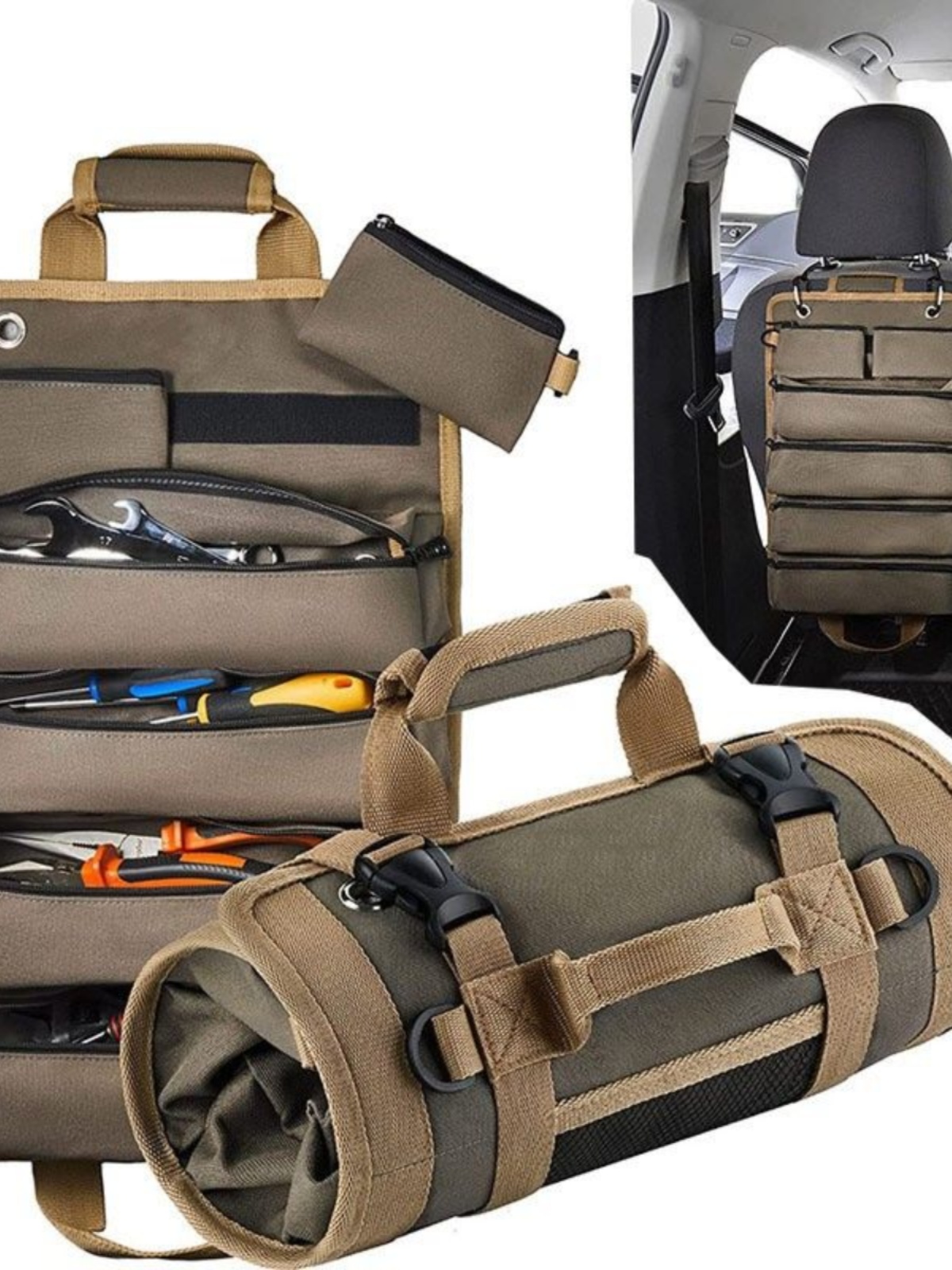 Rollo de herramientas para electricistas, tela Oxford, engrosado, electricista, bolsa de almacenamiento para carpintería, kit de herramientas de hardware para automóviles