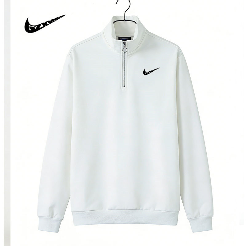 Men's half-zip, stand-up collar sweatshirt, spring/autumn long-sleeve, skin-friendly base layer, loose and casual, versatile pullover Men's half-zip, stand-up collar sweatshirt, spring/autumn long-sleeve, skin-friendly base layer, loose and casual, versatile pullover
