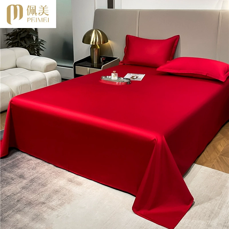 Новая свадебная праздничная большая красная хлопчатобумажная простыня из трех частей