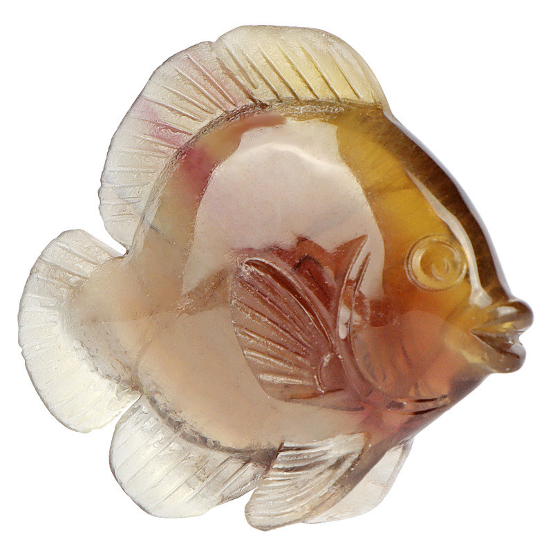 クロスボーダー天然水晶魚置物家庭装飾工芸品玉太った頭魚プレゼントメーカー卸売り|undefined