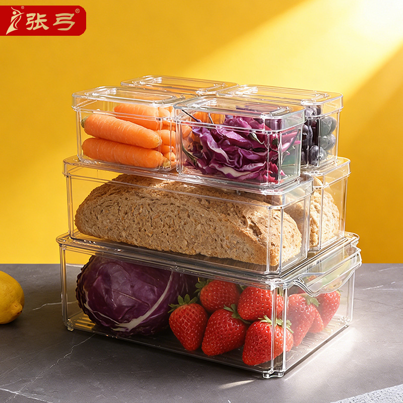 Juego de 7 recipientes de almacenamiento para refrigerador con tapa, recipientes transparentes para congelador, contenedor de almacenamiento para cocina, caja organizadora y clasificadora de alimentos